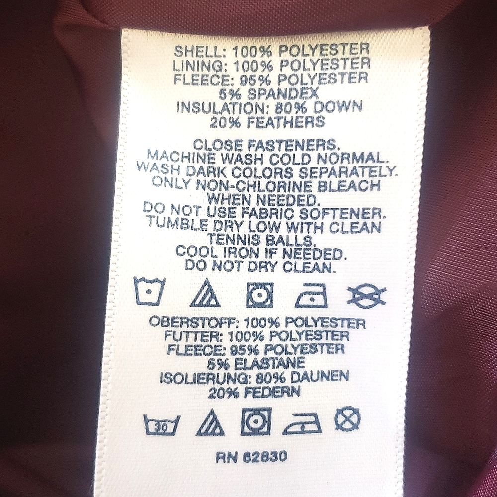 LAND'S END Quilted Down Puffer Vest Red Cranberry Burgundy • EXTRA SMALL - Picture 13 of 13